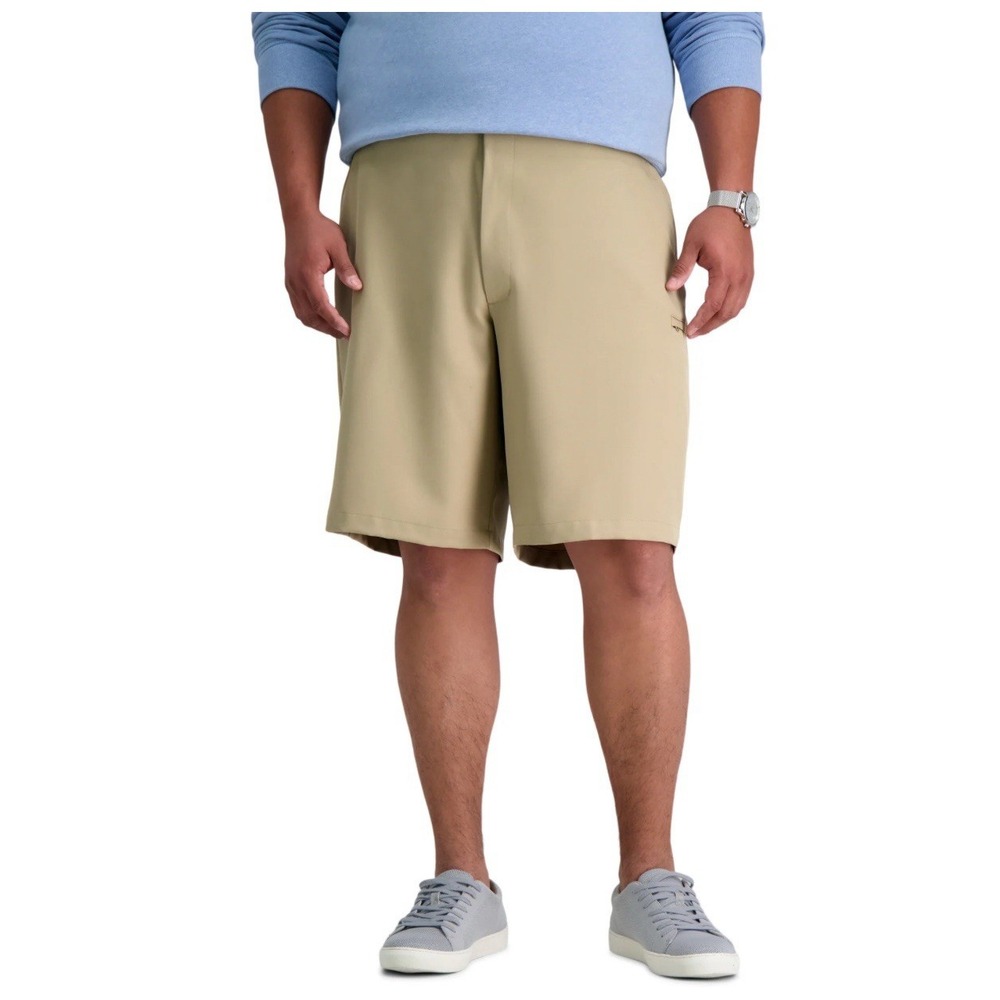 Haggarmen's Khaki Golf Performance Utility Shorts Solid Woven Big & Tall Sz 44W